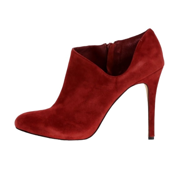 SOLE SOCIETY Womens Helena Red
Suede Stiletto Ankle Zip Booties Shoes / 8M/38 - Picture 2 of 10